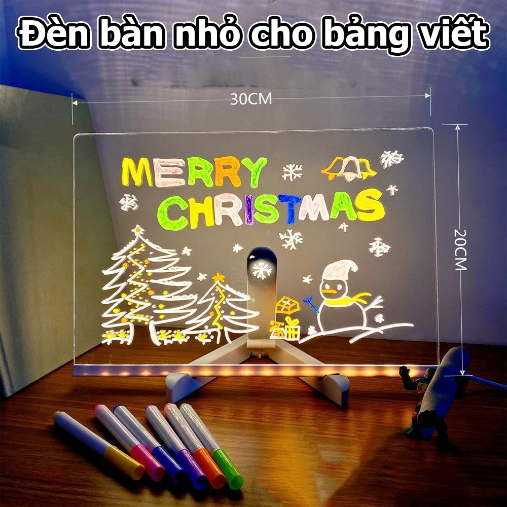 Bảng vẽ LED cho trẻ em, Bảng ghi chú LED kèm bút 7 màu, Bảng vẽ dạ quang cho bé gái và bé trai, có thể lau chùi