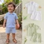 6M-5Y Trẻ Em Bé Trai Mùa Hè Tay Ngắn Nút Xuống Họa Tiết Áo Sơ Mi + Quần Short Bộ Quần Áo