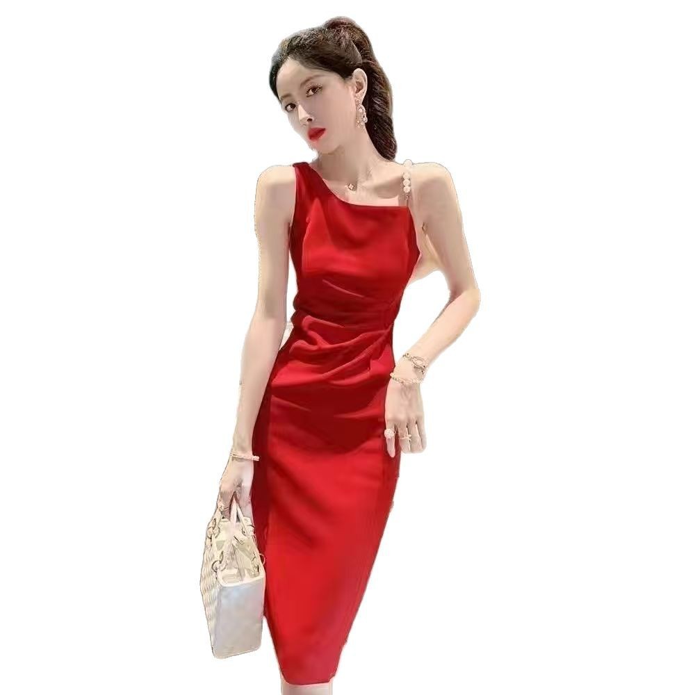 Đầm nữ thời trang, đầm gợi cảm mùa hè mới, phong cách Pháp, đầm dài tôn dáng và thon gọn.