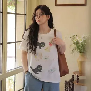 Áo thun nữ cổ tròn Ice Cotton Plus Size mát mẽ dành cho mùa hè