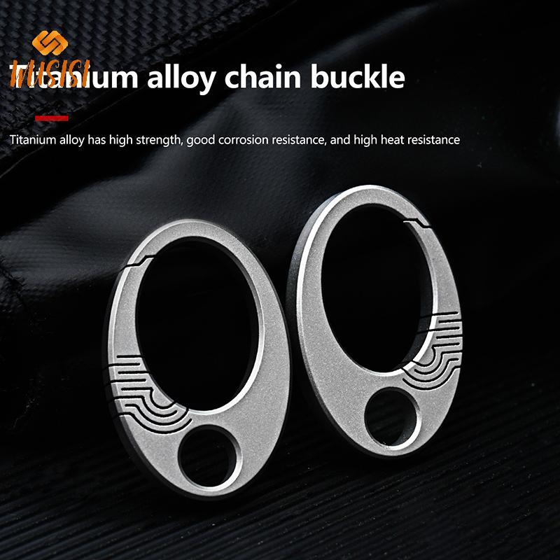 Móc khóa carabiner hợp kim titan màu xanh dương, thiết kế nhỏ gọn hình bầu dục, phù hợp làm vòng chìa khóa và dùng ngoài trời