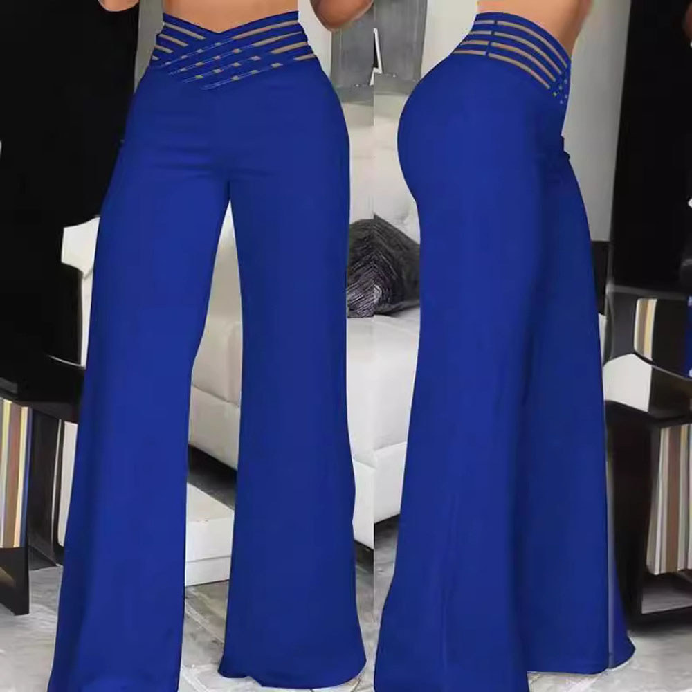 Quần Culottes Co Giãn Cao Cấp Phối Họa Tiết Trơn, Thích Hợp Mùa Hè - Size Quá Khổ