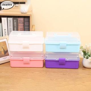 Hộp lưu trữ CLEARLINE, Dụng cụ sắp xếp kẹp tóc trang điểm dung tích lớn bằng nhựa, Hộp nghệ thuật làm móng tay có thể gập lại 2 / 3 lớp di động Vật phẩm nhỏ