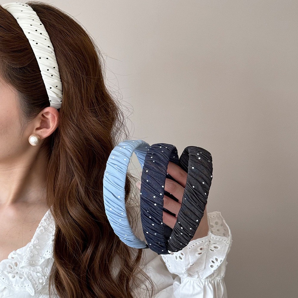 Hульулυ Headband Phong Cách Hàn Quốc Với Họa Tiết Chấm Bi, Mềm Mại Dễ Chịu Cho Mọi Cuộc Đua