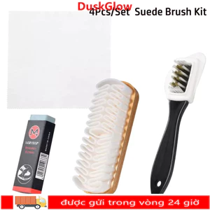 DUSKGLOW 4 Cái / bộ Bộ cọ da lộn có tẩy, Loại bỏ vết bẩn Sử dụng tại nhà Bộ cọ Nubuck, Dụng cụ làm sạch tại nhà Giày bốt vải làm sạch cho giày