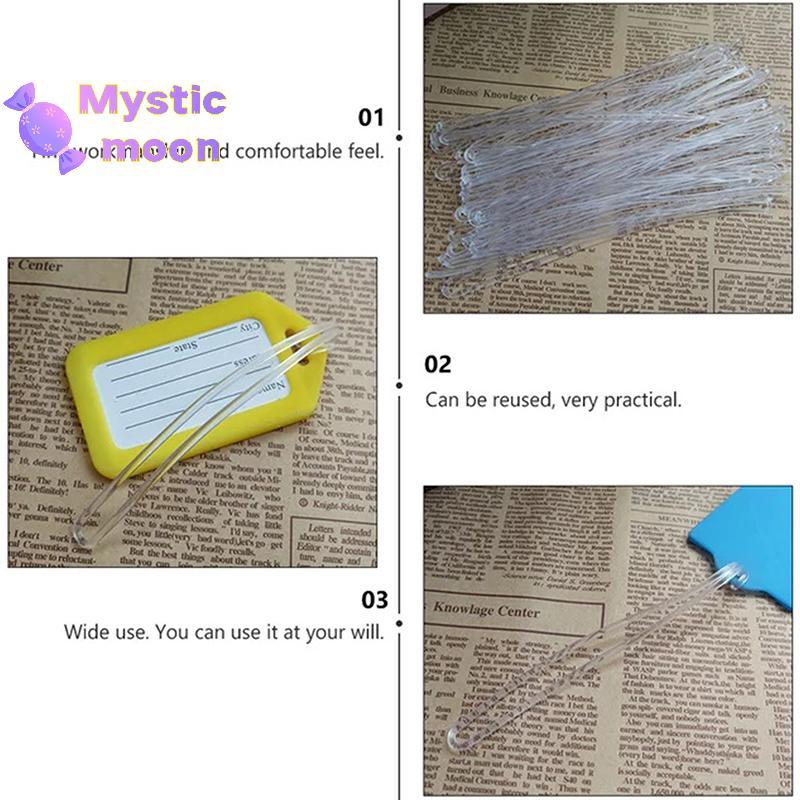 [Mystic] 50 chiếc Dây đeo nhãn ID hành lý trong suốt - Phụ kiện du lịch [Mới]