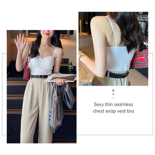 Áo lót nữ kiểu camisole mỏng nhẹ, không đường may, ôm sát ngực, nâng ngực, có chun.