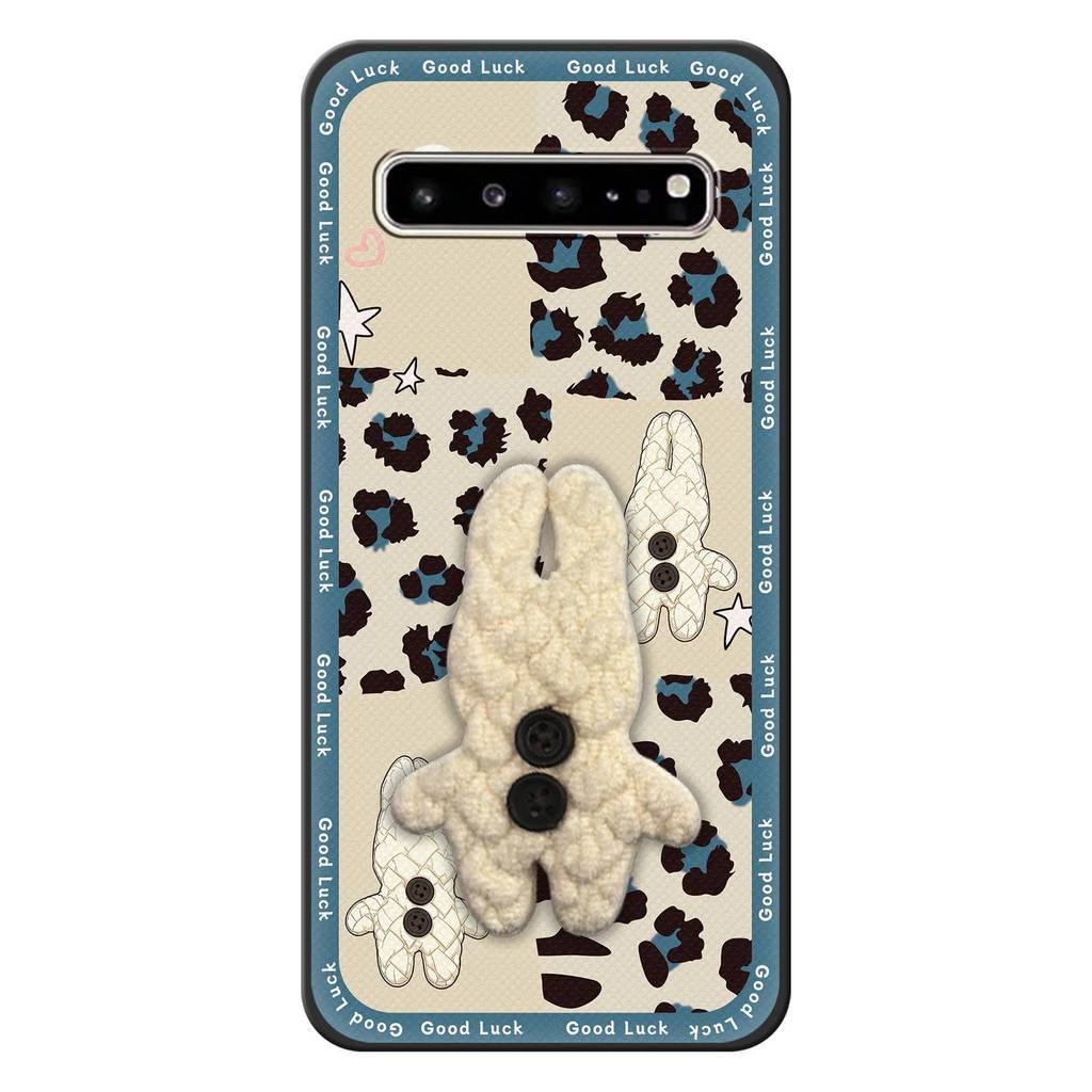 Ốp Điện Thoại TPU Dễ Thương Cho Samsung Galaxy S10 5G / SM-G977N 3D Chống Sốc Bọc Toàn Bộ Silicon Bảo Vệ Bền Ba Chiều Mặt Sau Vải Chống Bụi Bẩn Miếng Dán Thêu Sang Trọng