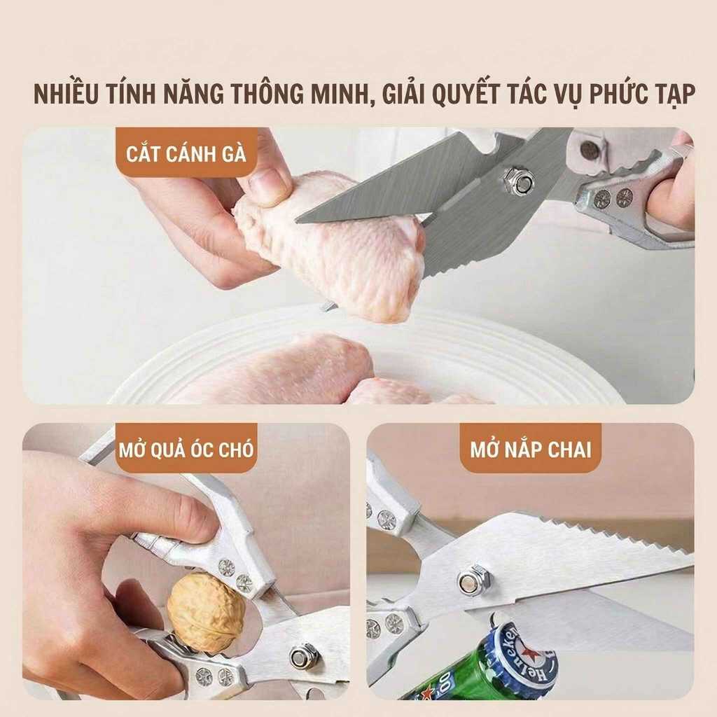 Kéo cắt xương gà chuyên dụng bằng thép không gỉ lực cắt mạnh, dụng cụ nhà bếp bền bỉ chất lượng cao