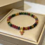 Vòng tay Tourmaline cầu vồng để thi thành côngGood Luck Charm dành cho sinh viên Cặp đôi & Những người bạn thân nhất