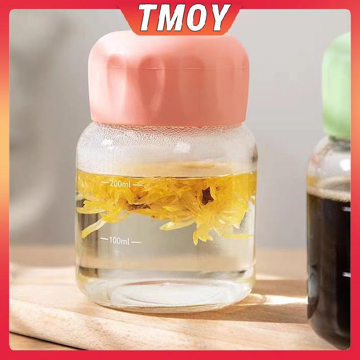 TMOY Bình Nước Thủy Tinh Mini 300ml Mini Cà Phê Nước Trà Sữa Có Cân Di Động Cho Trẻ Em Có Thể Tái Sử Dụng Uống TMOY