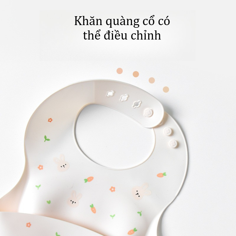 Yếm Silicon Chống Thấm Cho Bé 3-8 Tuổi – Có Máng Hứng Thức ăn, Mềm Mại, Dễ Lau Chùi, Phù Hợp Cả Bé Trai Và Bé Gái