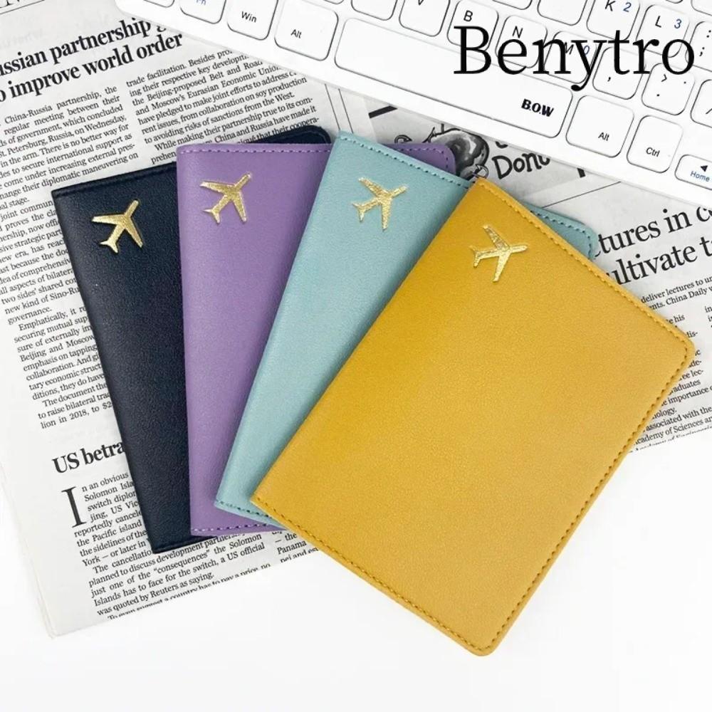 Hộp đựng hộ chiếu BENYTRO, Vỏ bảo vệ hộ chiếu nhẹ chống nước, Da PU Bảo quản di động Màu trơn Bảo vệ hộ hộ hộ chiếu