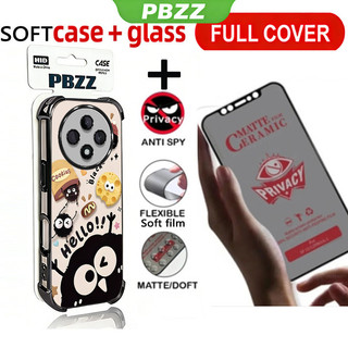 PBZZ Gốm Chống Riêng Tư Với Vỏ Kính Cường Lực Cho OPPO Reno 12f reno12 F 12 fs f27 5g 2024 Vỏ Điện Thoại Lo Âu Softcase Silicon Thẩm Mỹ Dễ Thương Cho Bé Gái Rõ Ràng SJMHSMQ1