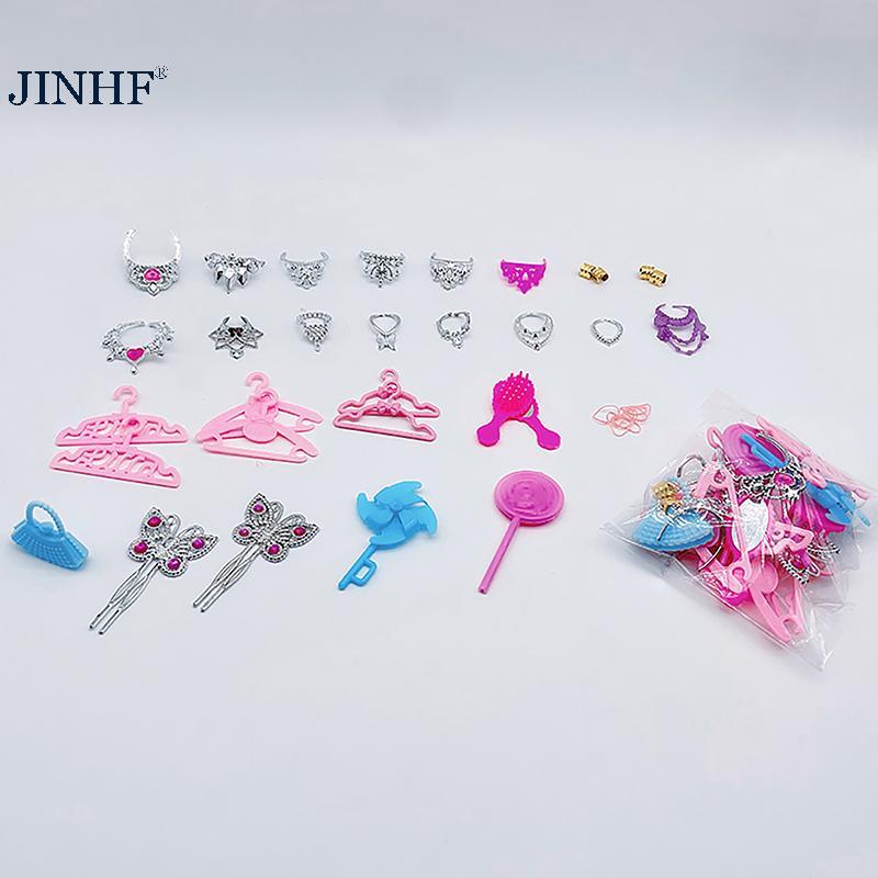 JINHF 20 Chiếc Đa Năng Bông Tai Vòng Tay Thái Cho 1 / 6 Phụ Kiện Búp Bê Bộ Thời Trang Búp Bê Bé Gái Trang Sức DIY Trang Trí Đồ Chơi HOT