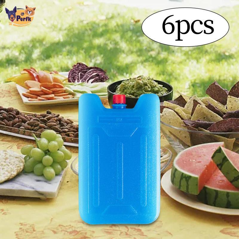 6 Chiếc Đá Gạch gói tiện lợi - Làm mát nhẹ, phù hợp túi đựng lạnh, dùng cho tủ đông, du lịch và câu cá tại nhà