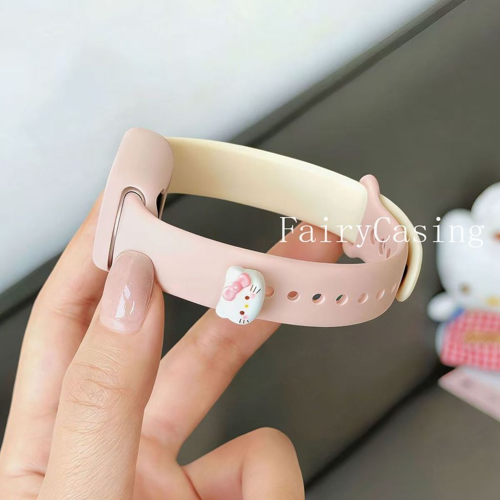 Dây đeo silicon mềm cho Xiaomi Mi Band 10 9 8 Nfc Vòng đeo tay cao su thể thao Vòng đeo tay Correa Phụ kiện dễ thương Khóa