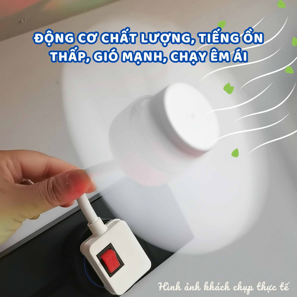 Quạt mini treo tường có đui gắn đèn E27, quạt mini gia dụng, hoạt động êm ái với lưu lượng gió mạnh, an toàn và bền bỉ.
