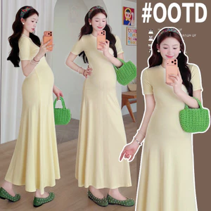 Trang phục bà bầu mùa hè Slim-fit Slimer Look Váy dệt kim