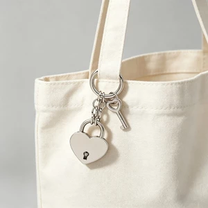Yoo Heart Ổ Khóa Túi Quyến Rũ Trái Tim Móc Khóa Ví Charm Chain Phụ Kiện Túi Xách
