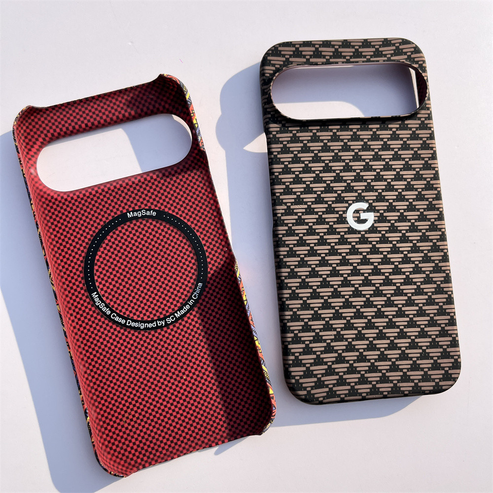 Ốp điện thoại sợi Carbon từ tính siêu mỏng sang trọng cho Google Pixel 7 8 9 10 Pro XL 9A 5G cho vỏ sạc không dây