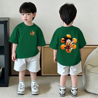 (Từ 1-12 tuổi) Áo thun ngắn tay trẻ em in hình hoạt hình Dragon Ball, áo cổ tròn cho bé trai.