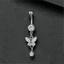 Nhẫn nút rốn IFASIN phong cách bướm nhẹ, thiết kế kẻ sọc đơn giản sáng bóng cho body piercing