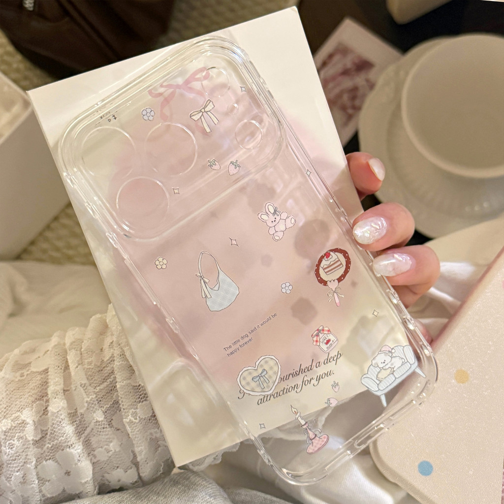 Ốp Điện Thoại Gấu Miếng Dán Dễ Thương Cho IPhone 17 Pro Max 17 16 15 14 13 Ốp Điện Thoại Chống Rơi HJTQ
