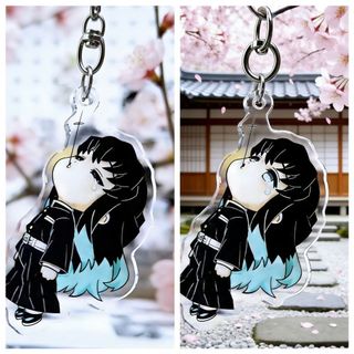 Demon Slayer Anime Keychain Tokitou Muichirou Acrylic Key Chain Bags Charms Car Pendant Accessories Goods Collection
