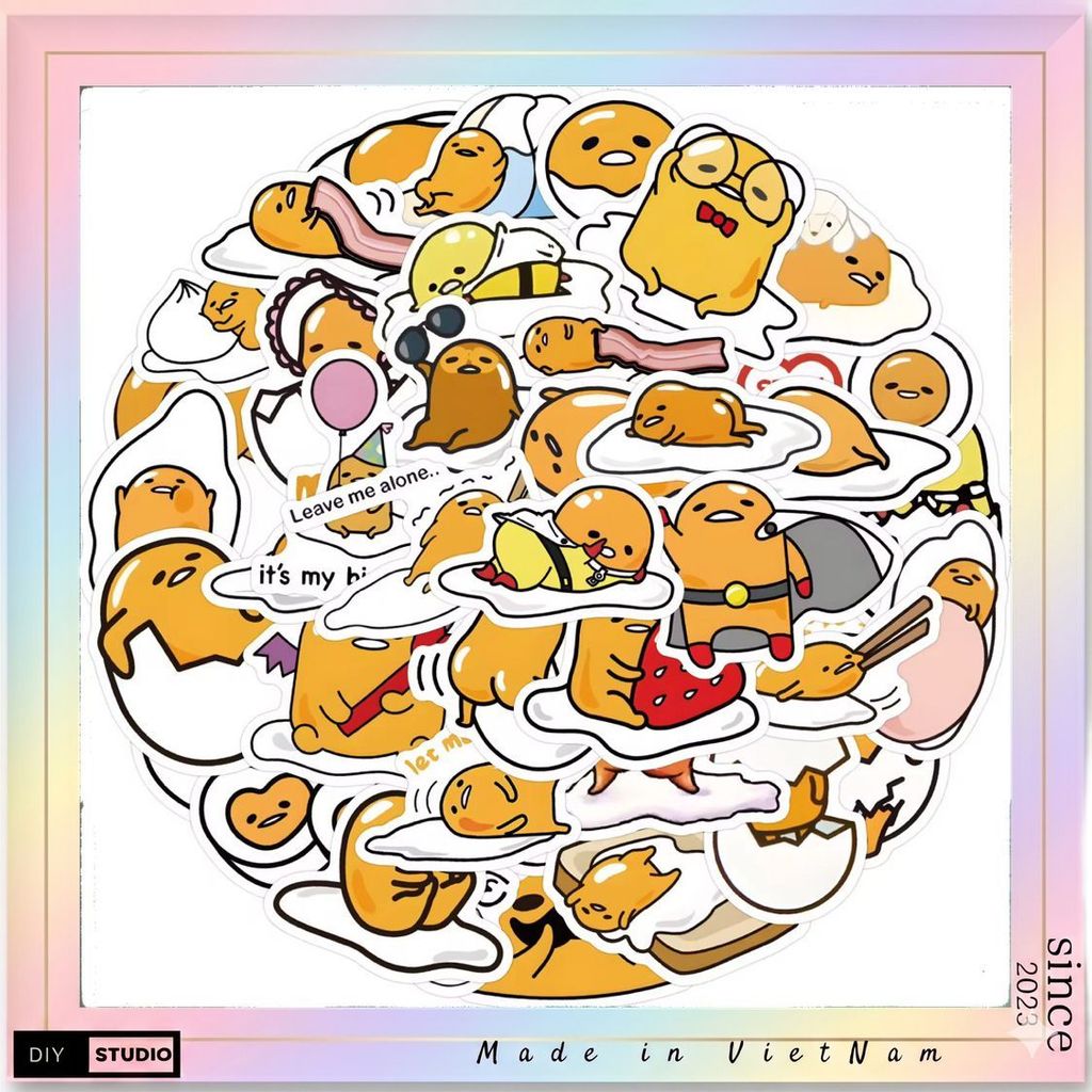 100 sticker trứng ốp la phiên bản nghịch ngợm