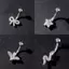Nhẫn nút bụng Steele Zircon thời trang, thép không gỉ với nơ trái tim - Gợi cảm cho nữ