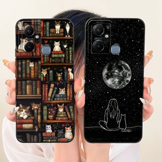 Dành Cho Infinix Smart 6 Plus (Ấn Độ) Vỏ Bảo Vệ Ống Kính Smart6 Plus X6823C X6823 Thời Trang Dusk Tranh Bãi Biển Vỏ Điện Thoại Silicon Mềm