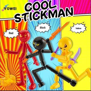 YOWEI 1 Bộ Nhân Vật Hành Động Mới Lạ Stickman Lắp Ráp Robot Di Động In 3d Mannequin Nhiều Nối Stickman VN