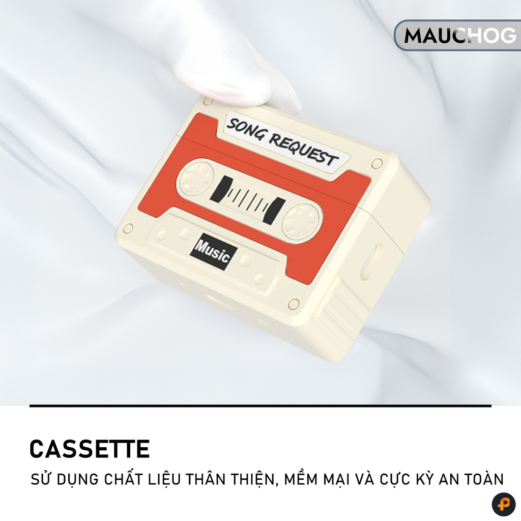 Ốp In Hình Máy Nghe Nhạc Phong Cách Retro Cổ Điển Cassette Kèm Dây Đeo Cho Airpods Pro 3 2 Airpods 4