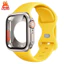Thay đổi sang vỏ PC siêu cứng + Dây đeo silicon tương thích cho Apple Watch S11 / 10 46mm 42mm 45mm 44mm 40mm 41mm 9 8 7 6 SE 5
