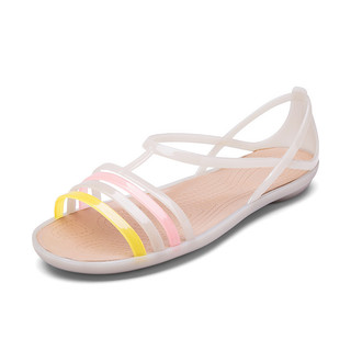 HY Mùa Hè Giày Sandal Nhựa Đế Mềm Nữ Đi Biển Lỗ Giày Chống Trơn Trượt Kích Thước Lớn Gót Đế Bằng Pha Lê Thạch Giày Nữ