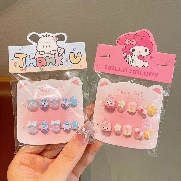 10 Miếng Dán Móng Tay Trẻ Em Đeo Được Móng Tay Nghệ Thuật Dán Cho Bé Gái