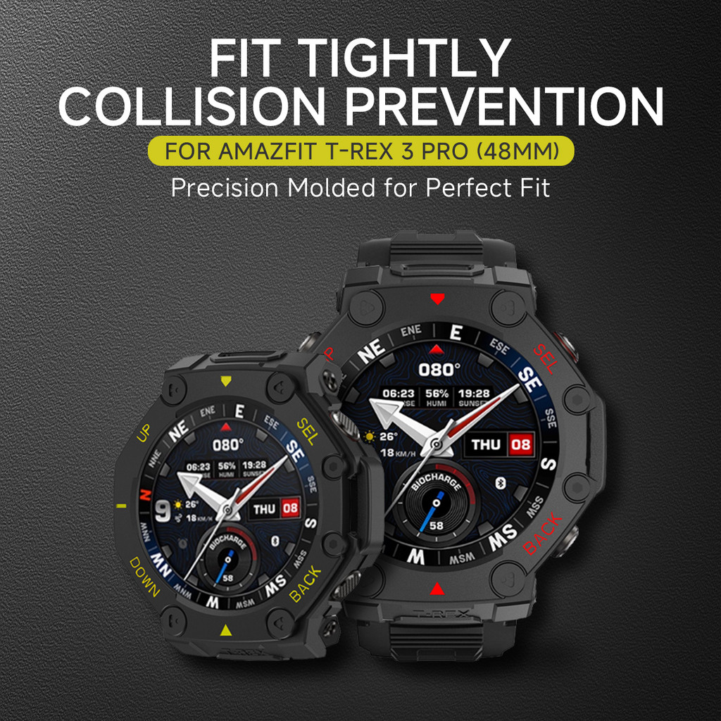 Ốp PC cho Amazfit T-rex 3 Pro 48mm khung rỗng chống sốc bảo vệ vỏ phụ kiện
