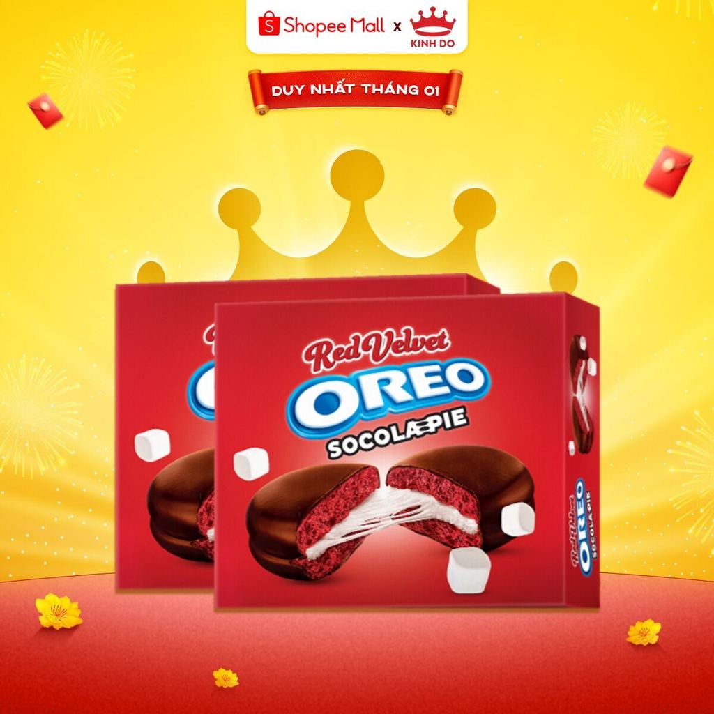 Combo 2 Hộp Bánh Oreo Socola Pie Phiên Bản Red Velvet 336g | Shopee ...