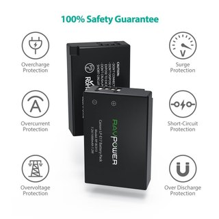 Bộ pin sạc Ravpower (RP-BC013) cho Canon LP-E17 bao gồm 2 pin và 1 sạc đôi - Hàng mới chính hãng