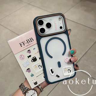 Sáng tạo cửa sổ lớn từ tính DIY cà phê mèo dán vỏ điện thoại thích hợp cho iPhone 11 12 13 14 15 16 17 Pro max mờ bao gồm tất cả vỏ chống rơi