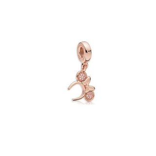 Mặt dây chuyền bạc S925 hình lâu đài và thiên thần máy bay màu hồng gold - dễ dàng lắp ráp và tùy chỉnh
