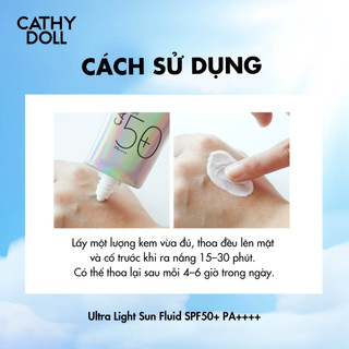 Sữa Chống Nắng Cathy Doll Ultra Light Sun Fluid SPF50+ PA++++ Thấm Nhanh, Không Gây Nhờn Dính Và Hỗ Trợ Bảo Vệ Da 40ml