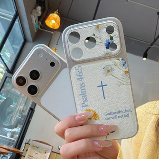 Ốp điện thoại God 's Plan cho iPhone 17 / 16 / Pro Max / 15Plus / 14 / 13 / 12 / 11 / Kết cấu da phủ kim loại Vỏ bảo vệ chống sốc và chống rơi