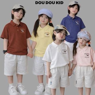 [DOU DOU KID] APL1 Áo Polo Trẻ Em Bé Trai Bé Gái Size 16-48kg,Chất Aó cotton hữu cơ cho bé trai và bé gái