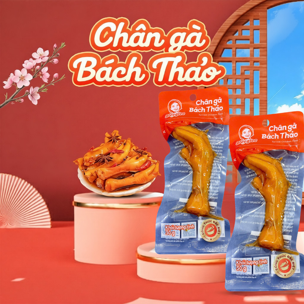Combo Chân Gà Vị Bách Thảo Gleeglee 30g, chân gà ủ vị hàng Việt Nam thơm ngon
