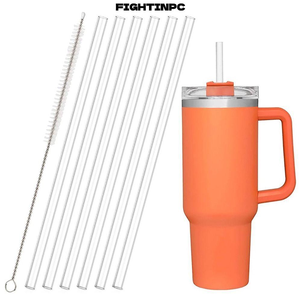 FIGHTINPC 1 Bộ Ống Hút Cốc, Ống Hút Nhựa Uống 9 Mm, Thẳng Bền Có Bàn Chải Ống Hút Thay Thế Có Thể Tái Sử Dụng