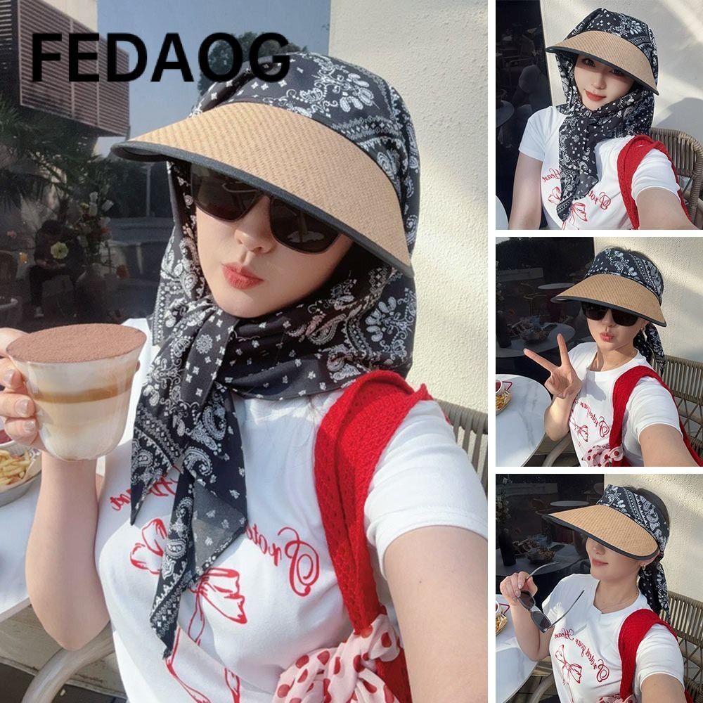 Mũ và khăn trùm đầu chống nắng FEDAOG, phong cách Hàn Quốc cho nữ và bé gái