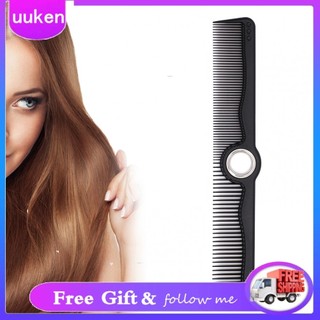 Uukendh HURRISE Đen Xoay Lược Công Thái Tạo Kiểu Tóc Cắt Với ​​Fidget Spinner Trung Tâm Dành Cho Nam Nữ Dày Mịn Xoăn Thẳng