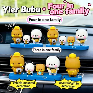 Một Họ Bốn Búp Bê Bubu Dudu Trang Trí Ô Tô Trang Trí Nội Thất Ô Tô Dễ Thương Kawaii Panda Bubu & Yier Búp Bê Đồ Chơi Trẻ Em